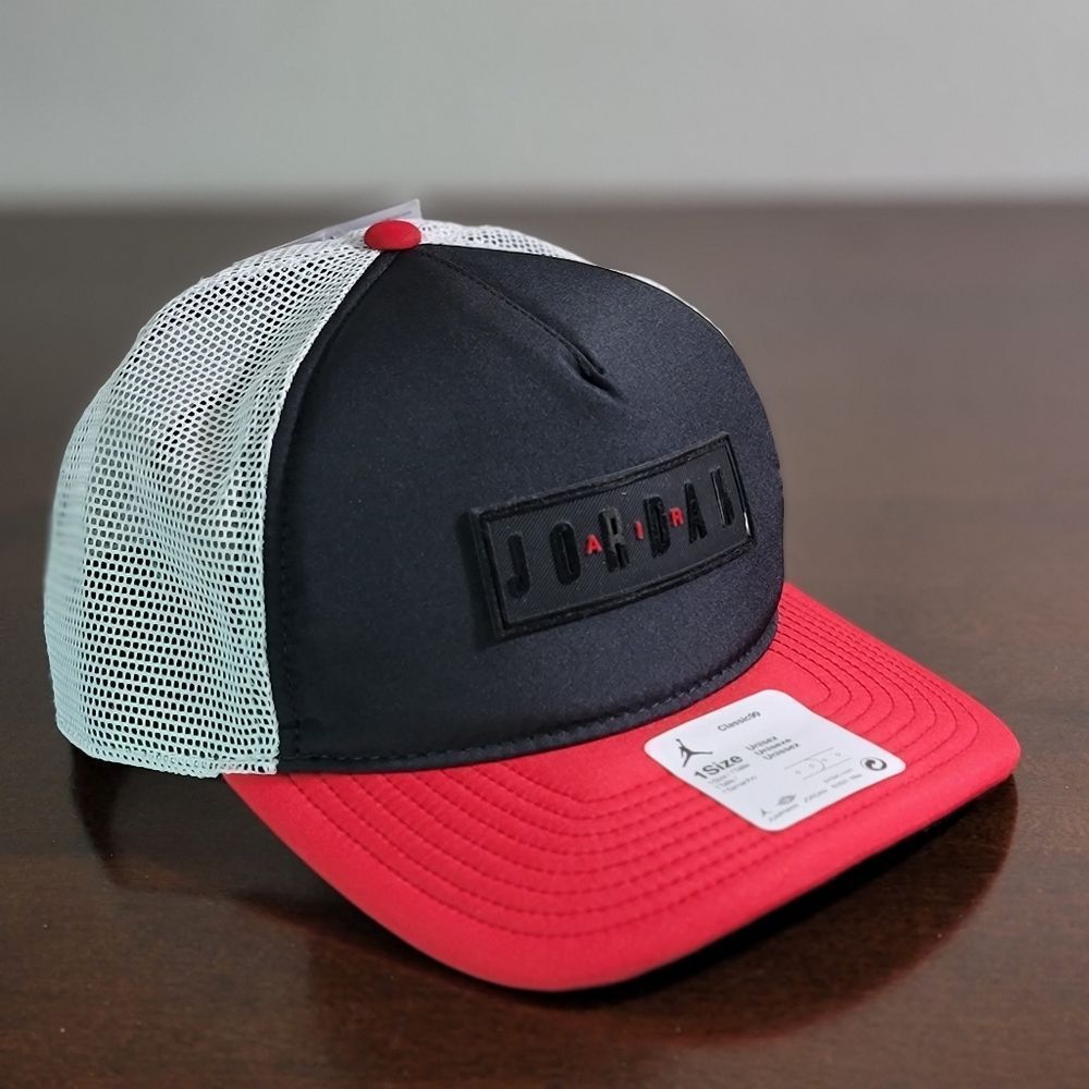 Air Jordan OG Retro 1 2 3 4 6 7 11 Bred Trucker Snapback Hat Cap Black Red White - Picture 11 of 11